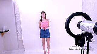 Pretty Brunette MILF Fucked by Mistake on Sofa During Casting Call, Swallows Cum in POV