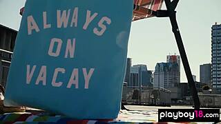 Petite blonde milf olivia preston says, 'look at my irresistible nude figure outdoors.'