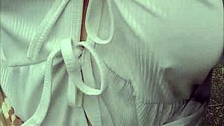 viral teacher flashes tits without bra!