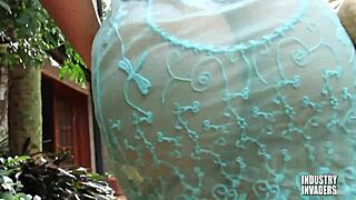 Crazy outdoor blowjob with two huge black cocks ends in facial cumshot.