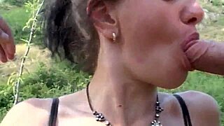 Neglected Brunette Milf Banged by Two Horny Strangers in Woods