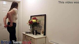 Naughty College Student Getting Spanked In Close Up With Clothes Ripped