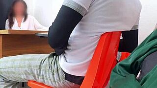 curvy blonde teacher tests students with body favors to pass the class!