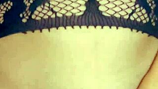 close-up view of gaping ass in rough stockings