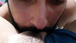 Brazilian milf in tight jeans flashes big clit and gets licked by cousin