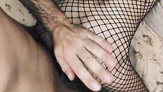 this milf wife decided to try sex with her husband's friend in lingerie