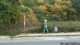 Old Granny Picked Up for Raw Street Fucking