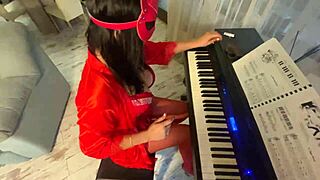 milfycalla's wild adventure with the piano teacher's hard dick
