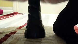 chubby fox plays solo with bad dragon and cum lube fun.