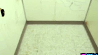 gloryhole babe tugs cock in close pov action