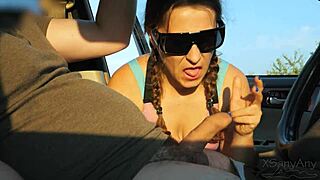 Stranger Caught Me Jerking in Public Park Car, Then Gave an Unforgettable Blowjob to My Big Cock!