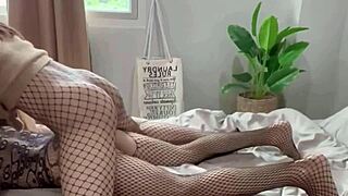 I’m pounding this Asian ladyboy hard in sexy stockings!