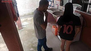 Housewife Pays Technician with Her Curves While Husband’s Away