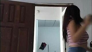 hot milf, why are you dancing so sexy for your lover on video call?