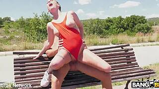 lya's daring bench bang, wanna watch us?