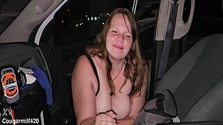 big milf shows her huge nipples and tits after the concert