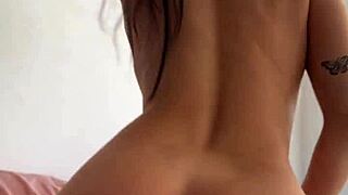 Hey, watch this gorgeous brunette with huge thighs dance for me?