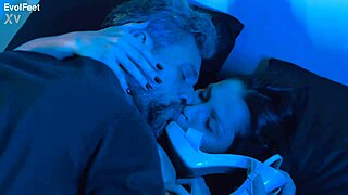 Blonde Milf Masters Footjobs with Bare Feet and Sexy Toes