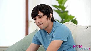 Stepmom’s Pearl Necklace Stuns Stepson During Housework with Real Cumshot Magic