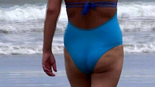 latina on beach vacation, showing off, getting hot, craving to suck and fuck?