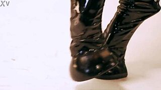 Redhead Milf Latex Pony Submits to Intense Domination for Huge Carrot