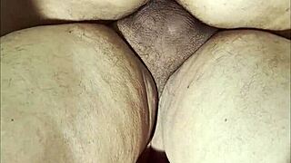 Mature woman discusses infidelities with husband during intimacy.