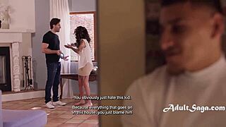 Scheming godson isolates busty godmother, using her kindness for face fucking and ass play