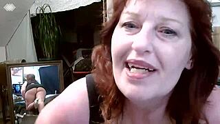 Thick curvy redhead Dawn teases with her body and dirty talk in retro style
