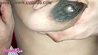 Indian MILF's Huge Milky Boobs Pressed as Stepbrother Sucks for Intense Orgasm