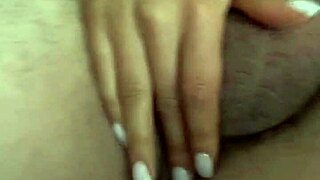 Monika Fox teases with a blowjob and handjob on a small cock. She lets him cum freely while licking his balls.