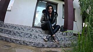 A lot of cum on my jacket from the gardener's blowjob