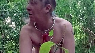 Petite 18+ slave bound and bent over for vibrator torment.