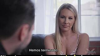 blonde milf craves steamy action with spanish flair