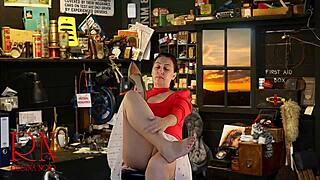 roommate notices sexy legs and high heels in home