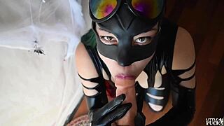 Catwoman Milks Your Cock in Superhero Cosplay?