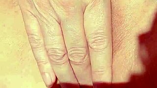 maturemons spreads hairless pussy for early morning fingering!