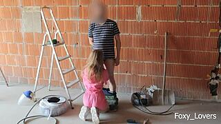 Almost Caught! Cheating with Coworker on Construction Site Job