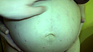 Pregnant milf creampied in missionary before husband returns.