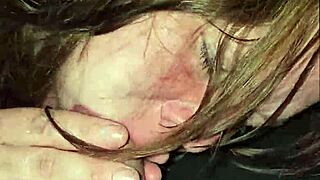 Wife spits on cock and keeps going. She moans while deepthroating passionately.