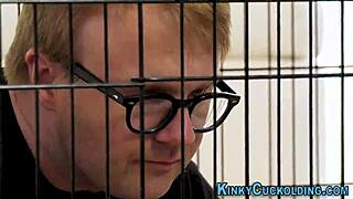 Milf Rides BBC And Cuckolds Caged Loser