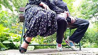 Mature bbw milf shows me her big ass and natural tits outdoors before we get into training.