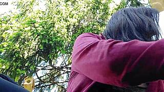 i'm nicoletta smoking in a public garden flashing my big tits outdoors