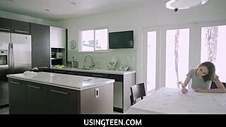 you think big titted teen tristan summers can handle freeuse fucking from london rose in kitchen?