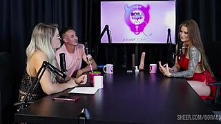 tati weg on bora cast with bruna carlos, see through red?