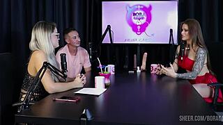 tati weg on bora cast with bruna carlos, see through red?