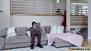 oh man, this horny blonde milf stepmom deepthroats and rides her stepson