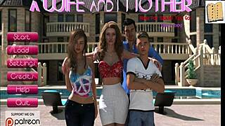 A Wife And Stepmother In A Big Tits Game.