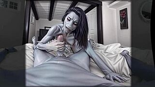 肌肉 MILF 扮成毛茸茸的鲨鱼暗示狂野邂逅