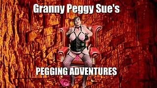 Granny Peggy Sue delivers deepthroat blowjob and cum in mouth during Christmas