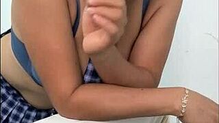 mature stepmother in student uniform for fetish sex